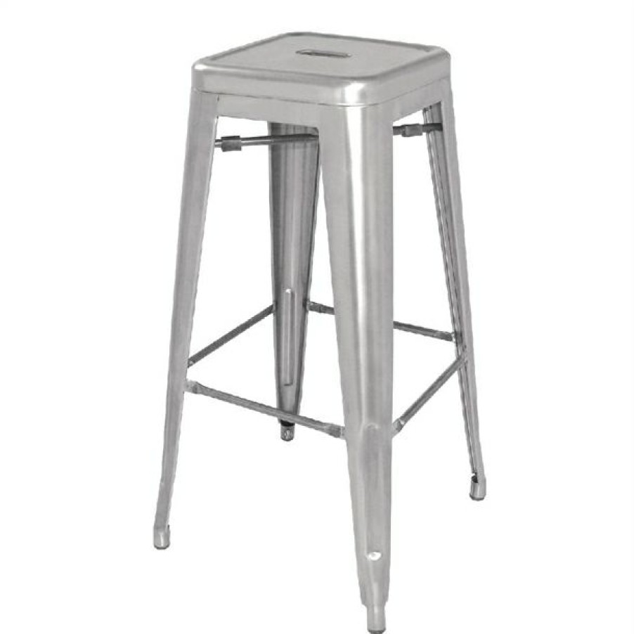 Furniture * | Exquisite Gifts Bolero Bistro Galvanised Steel High Stool (Pack Of 4)