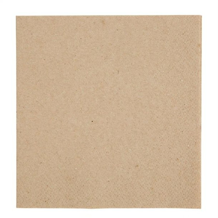 Consumables * | Flash Sale Fiesta Recyclable Recycled Cocktail Napkin Kraft 24X24Cm 2Ply 1/4 Fold (Pack Of 4000)