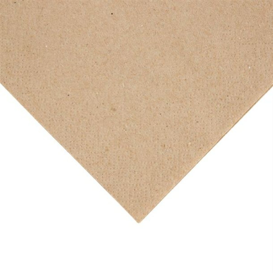 Consumables * | Flash Sale Fiesta Recyclable Recycled Cocktail Napkin Kraft 24X24Cm 2Ply 1/4 Fold (Pack Of 4000)