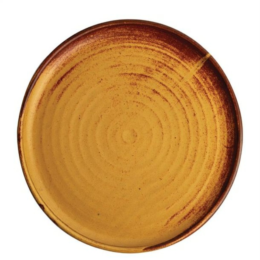 Crockery * | Discount Olympia Canvas Small Rim Round Plate Sienna Rust 265Mm (Pack Of 6)