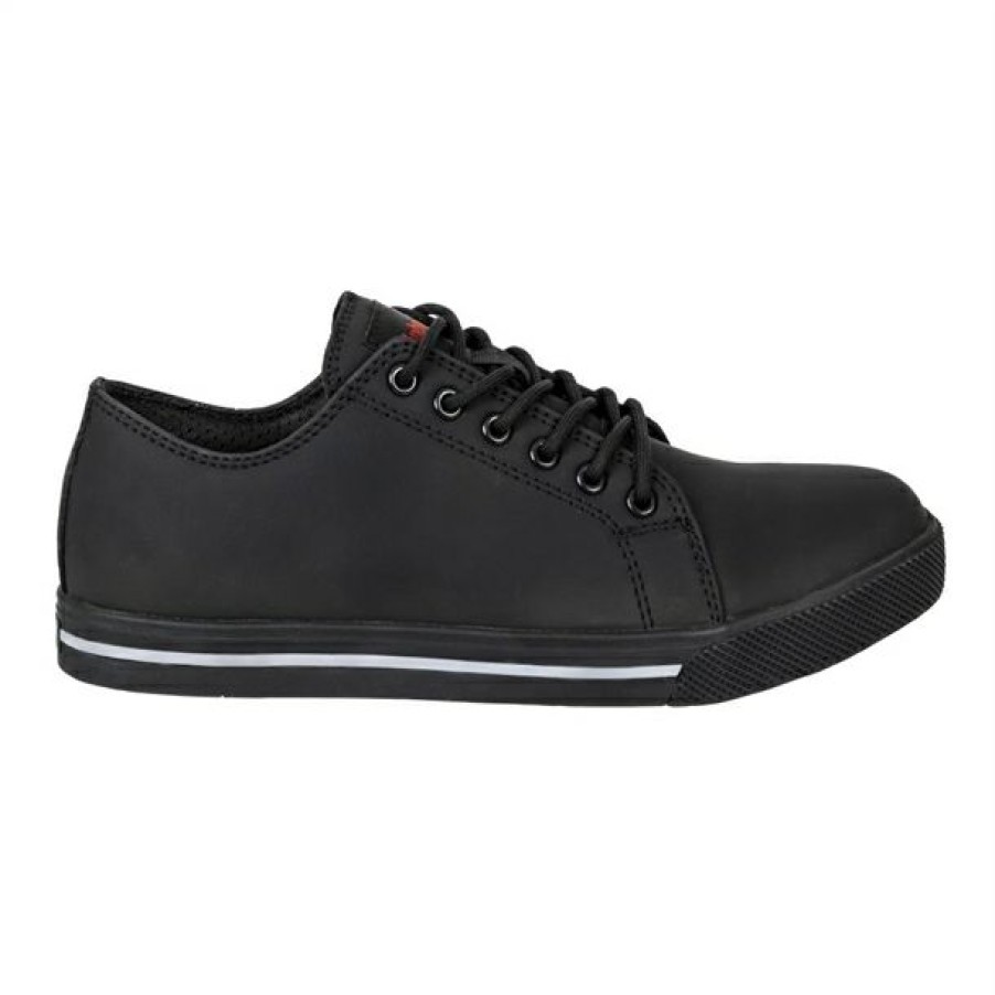 Chefs Clothing Aprons Footwear * | Flash Sale Slipbuster Recycled Microfibre Safety Trainers Matte Black