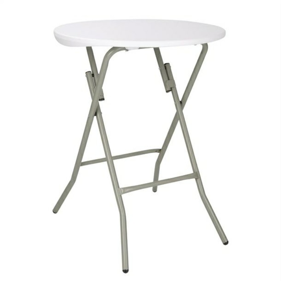 Furniture * | Bargain Sale Bolero Round Folding Table Granite White 600Mm (Single)