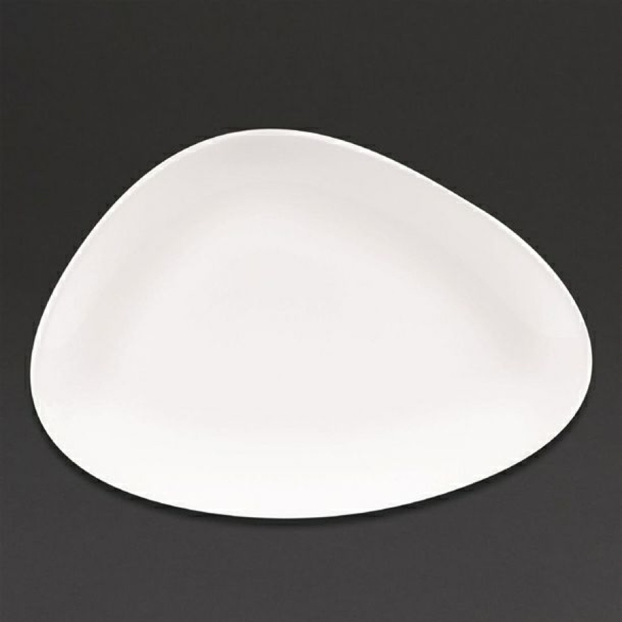 Crockery * | Reliable Quality Churchill Lotus Triangular Plates White 300Mm (Pack Of 6)