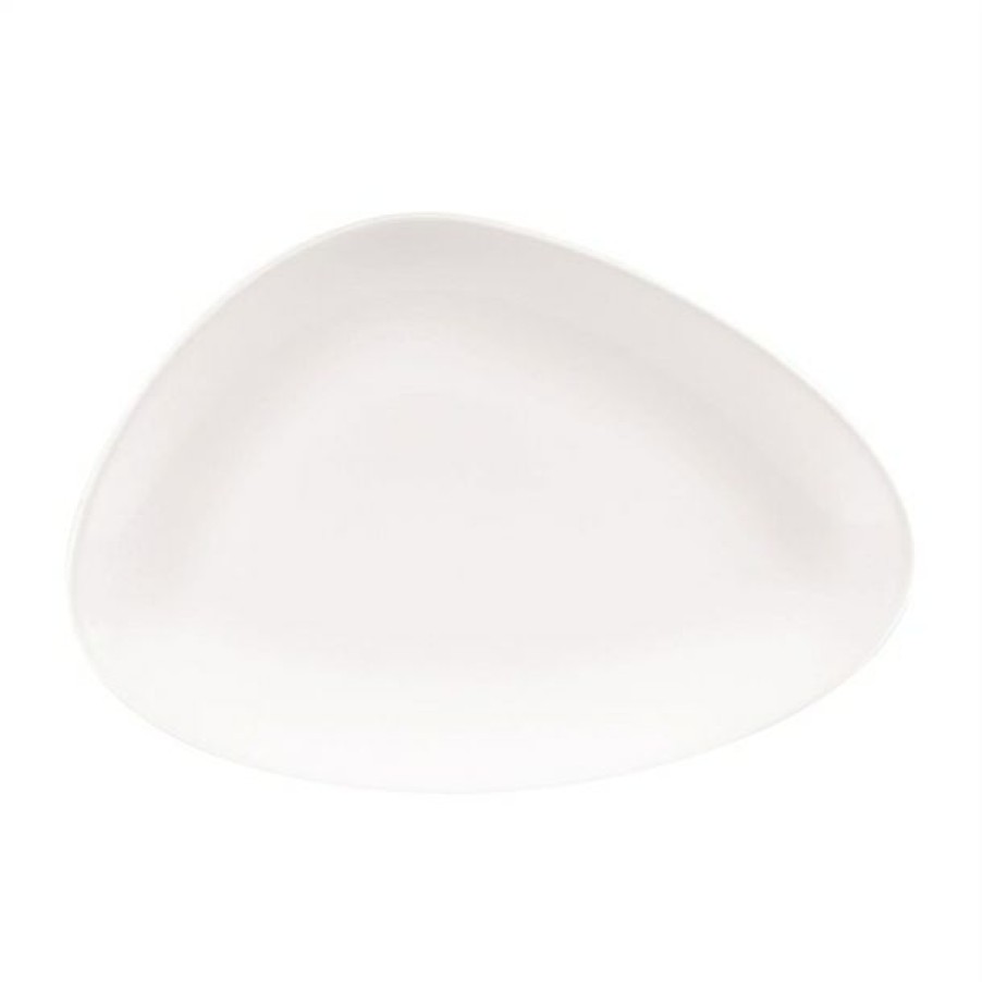 Crockery * | Reliable Quality Churchill Lotus Triangular Plates White 300Mm (Pack Of 6)