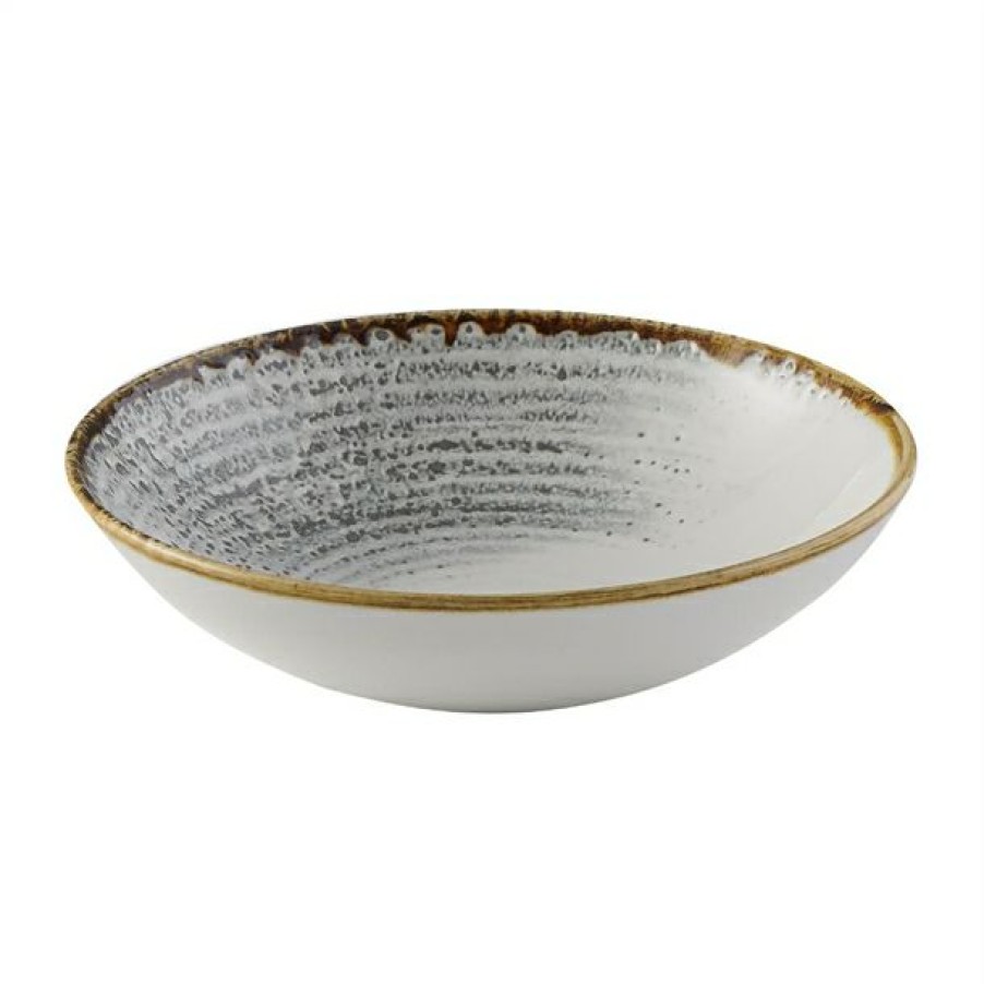 Crockery * | Hot Sale Churchill Studio Prints Homespun Accents Jasper Coupe Bowl Grey 184Mm (Pack Of 12)