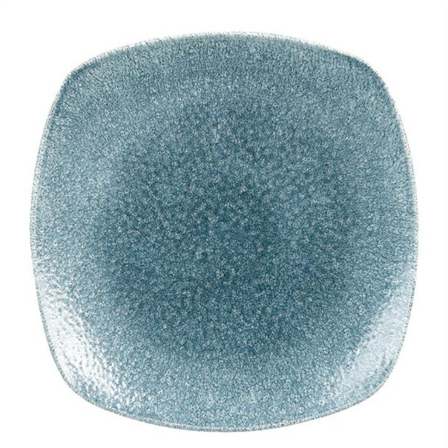 Crockery * | Excellent Churchill Studio Prints Raku Rectangular Plates Topaz Blue 215Mm (Pack Of 12)