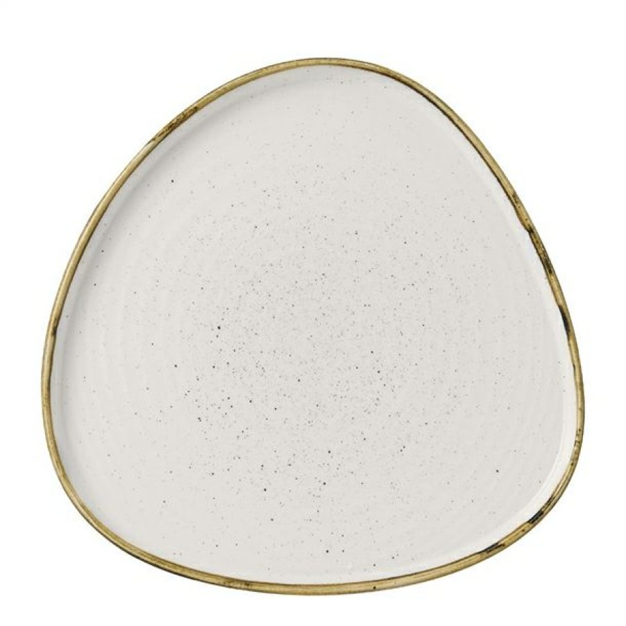 Crockery * | Quick Delivery Churchill Stonecast Barley White Triangle Walled Chefs Plate 260Mm (Pack Of 6)