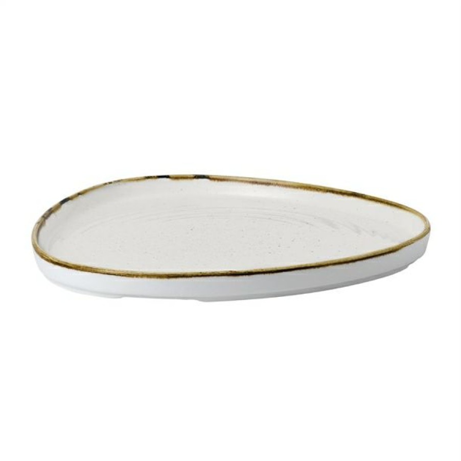 Crockery * | Quick Delivery Churchill Stonecast Barley White Triangle Walled Chefs Plate 260Mm (Pack Of 6)