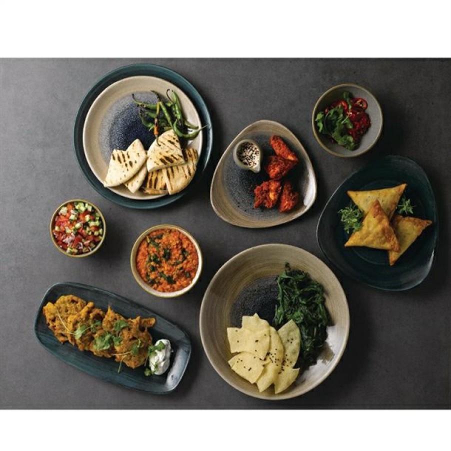 Crockery * | Top Sell Churchill Stonecast Patina Oblong Chef Plates Rustic Teal 355 X 189Mm (Pack Of 6)