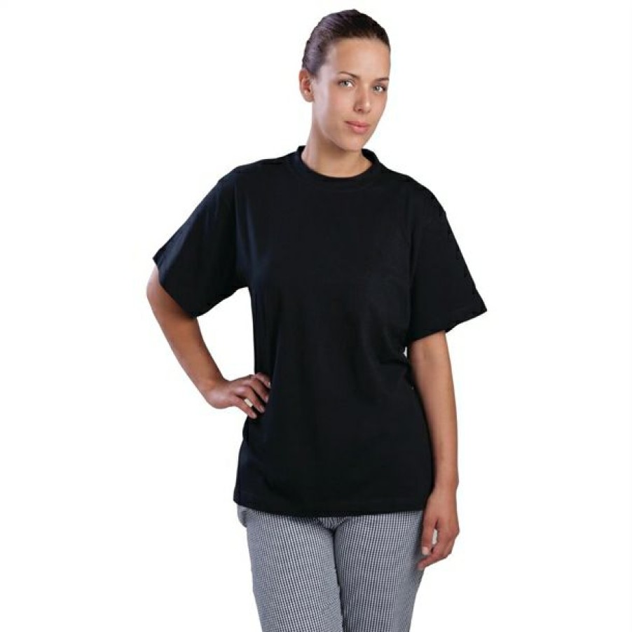 Chefs Clothing Aprons Footwear * | Excellent Nisbets Essentials T-Shirts Black