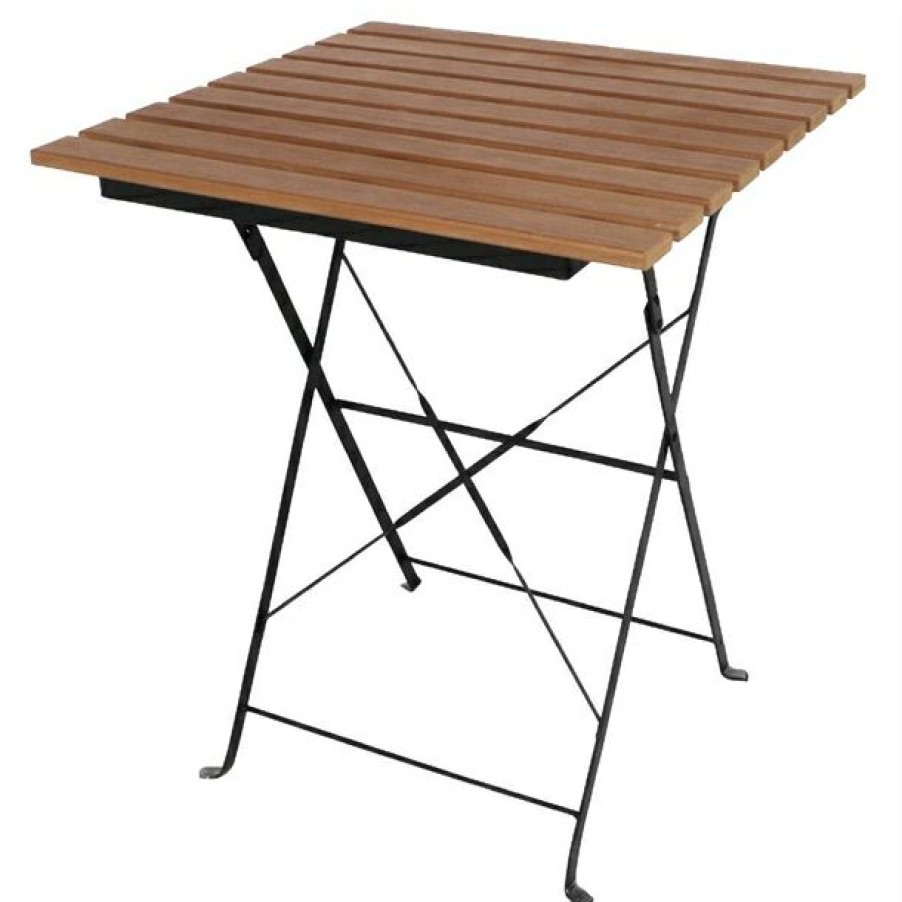 Furniture * | Exquisite Gifts Bolero Square Faux Wood Bistro Folding Table 600Mm (Single)