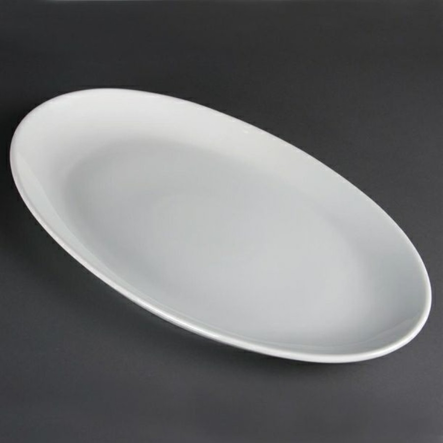 Crockery * | Reliable Quality Olympia Whiteware French Deep Oval Plates 500Mm