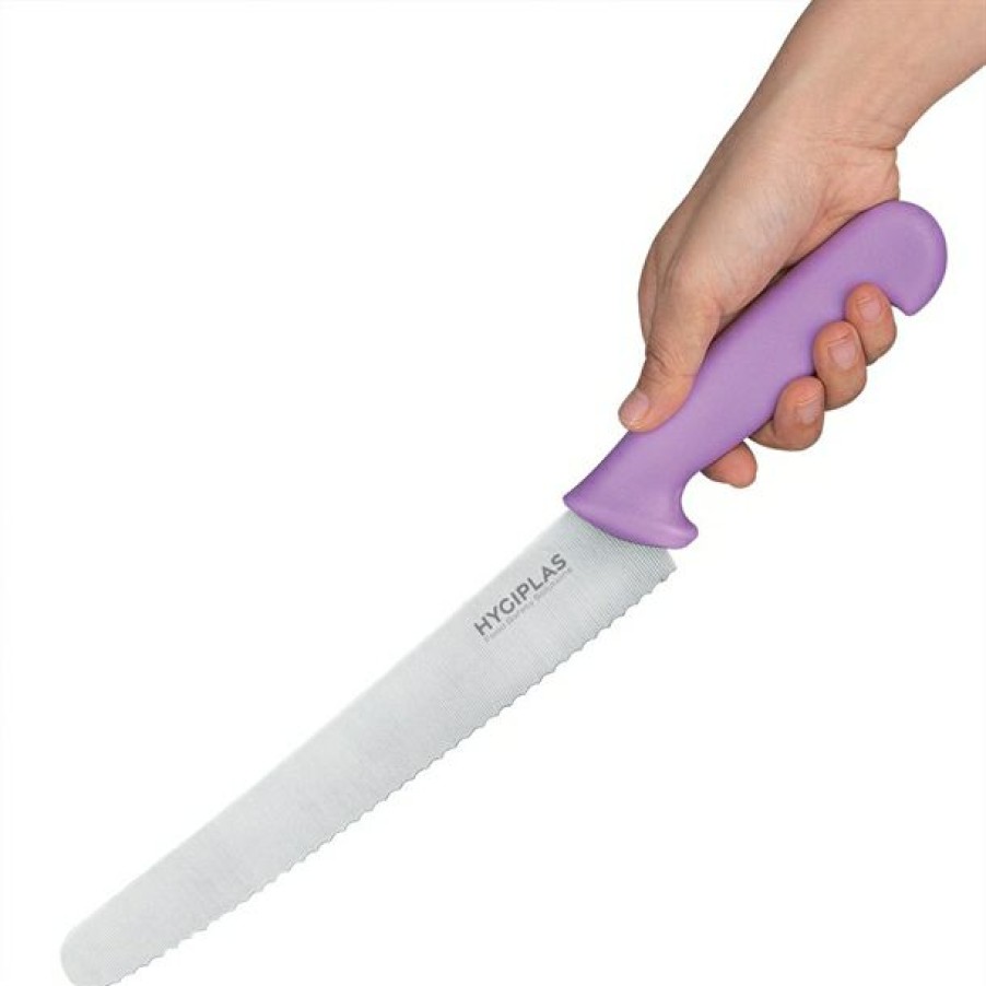 Kitchenware & Knives * | Hot Sale Hygiplas Serrated Pastry Knife Purple 10