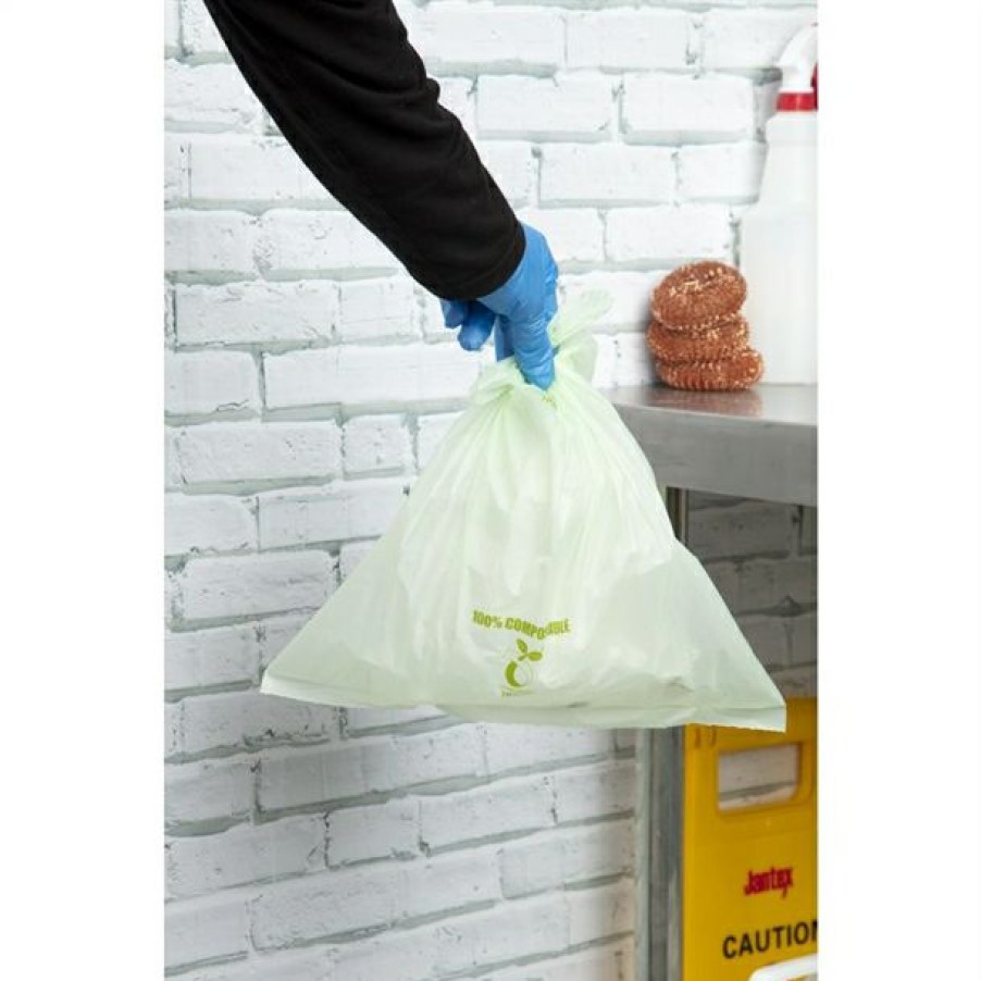 Consumables * | Quick Delivery Jantex Small Compostable Caddy Liners 10Ltr (Pack Of 24)