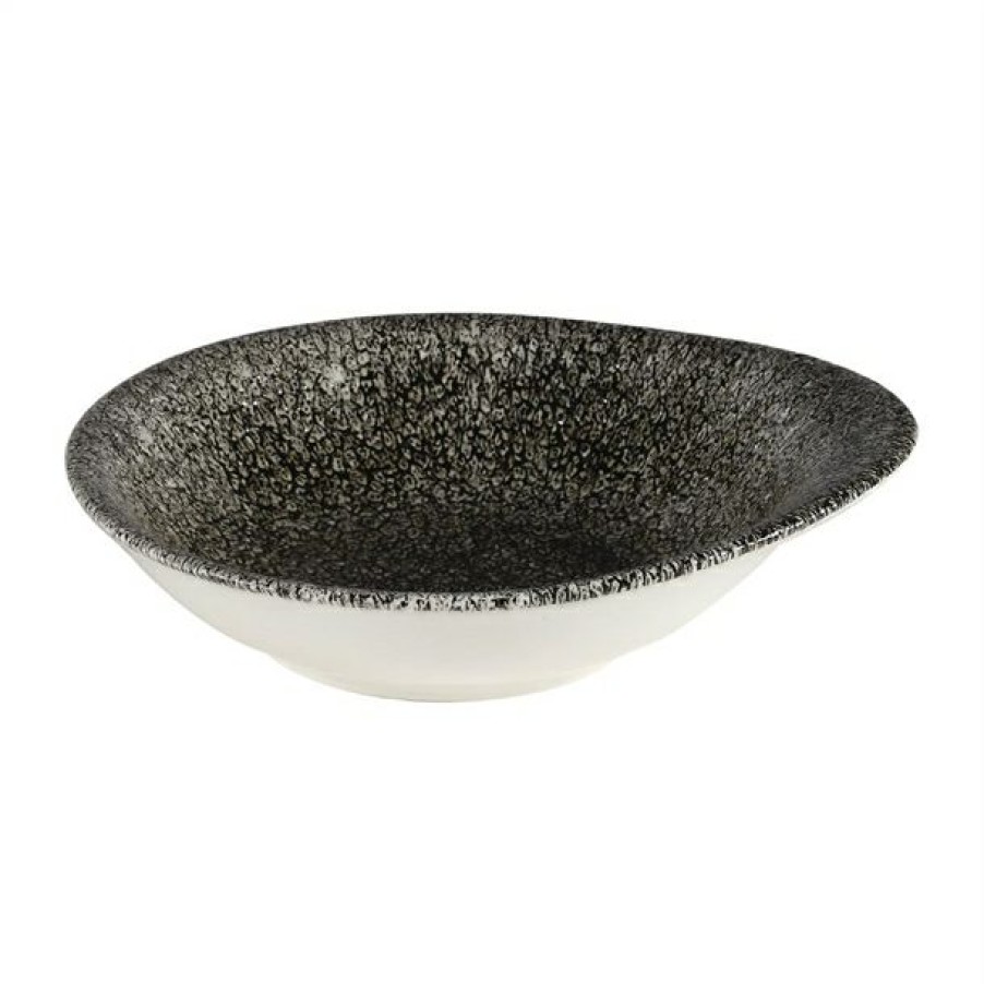 Crockery * | Tendy Style Churchill Raku Round Dish Quartz Black 160Mm (Pack Of 12)