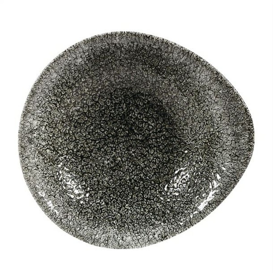 Crockery * | Tendy Style Churchill Raku Round Dish Quartz Black 160Mm (Pack Of 12)