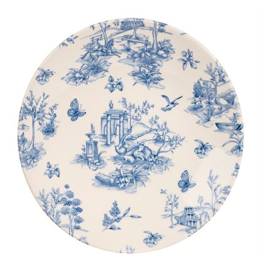 Crockery * | Free Delivery Churchill Vintage Prints Deep Coupe Plates Prague Toile 225Mm (Pack Of 12)